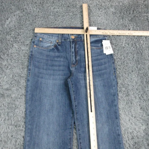 STS Blue Jeans Womens 29 Blue Mandy Baby Flare High Rise Fringe 31x31* NWT - Picture 2 of 16